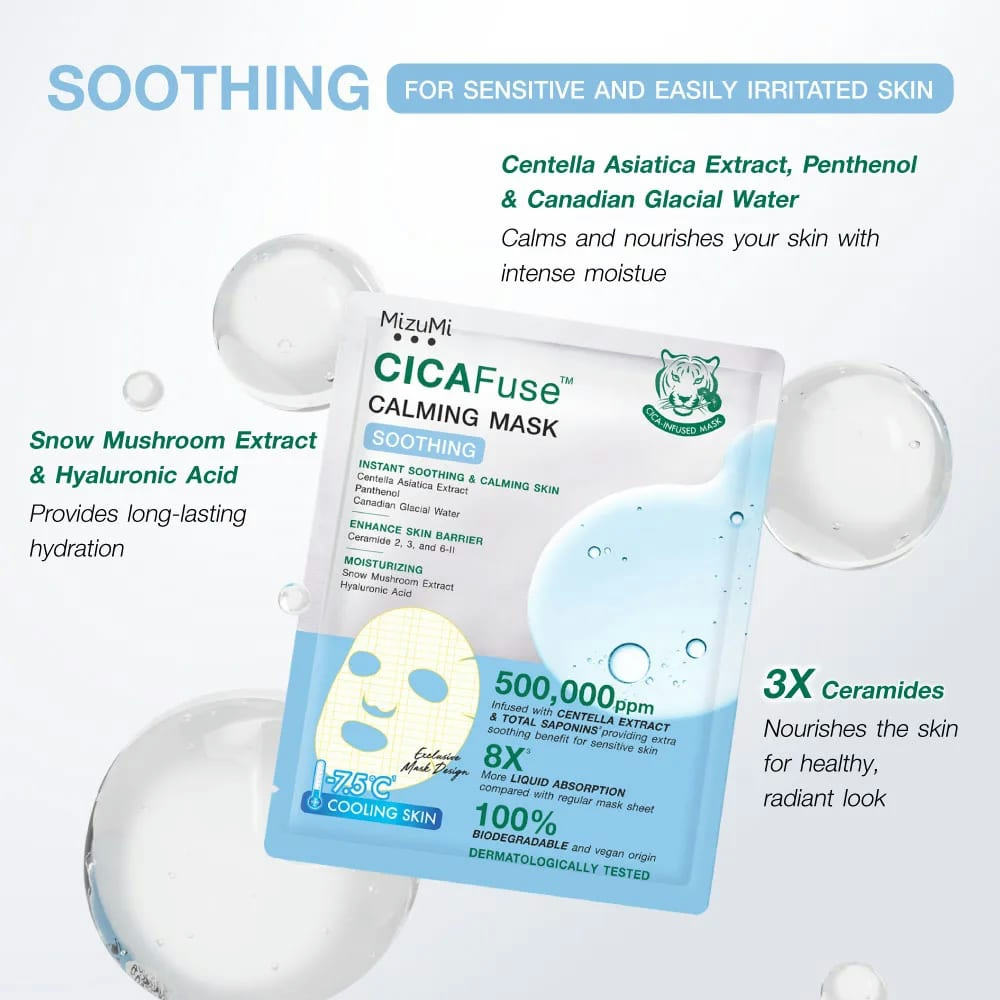 MizuMi  CICAFuse Calming Mask Soothing 30ml 5pcs