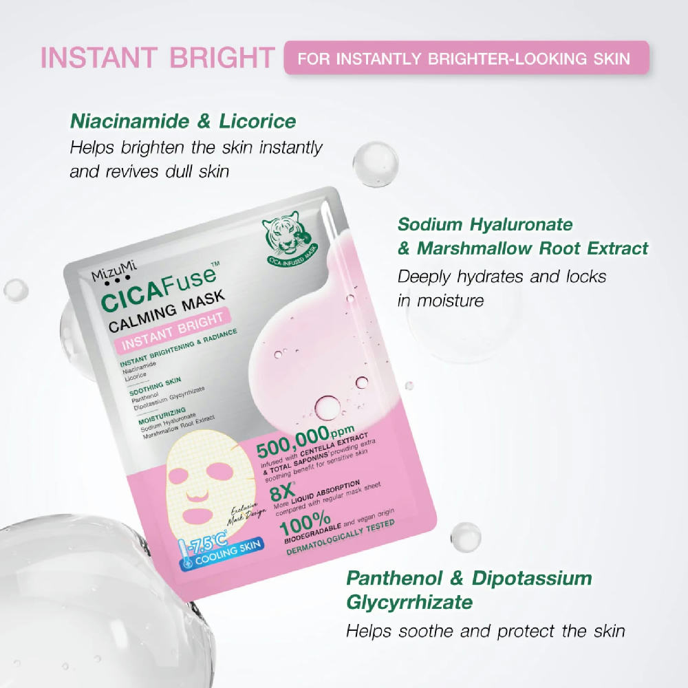 MizuMi CICAFuse Calming Mask Instant Bright 30ml 5pcs