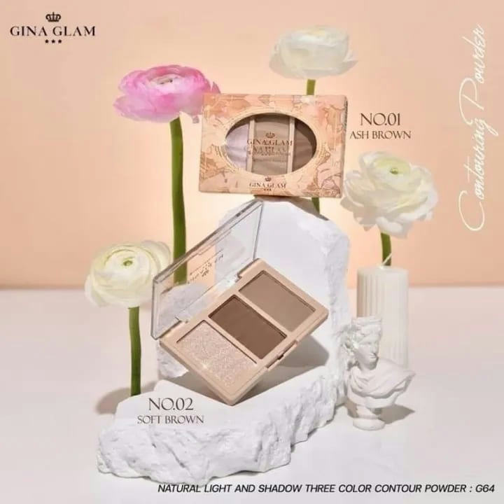 Gina Glam Natural Light & Shadow Three-Color Contour Palette G64
