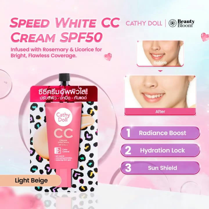 Cathy Doll Speed White CC Cream SPF50 PA+++ 7ml #1 Light Beige