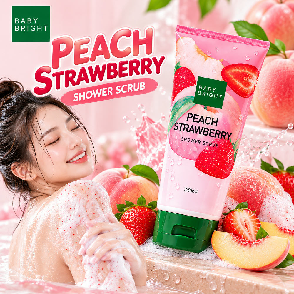 Baby Bright Peach Strawberry Shower Scrub 350ml