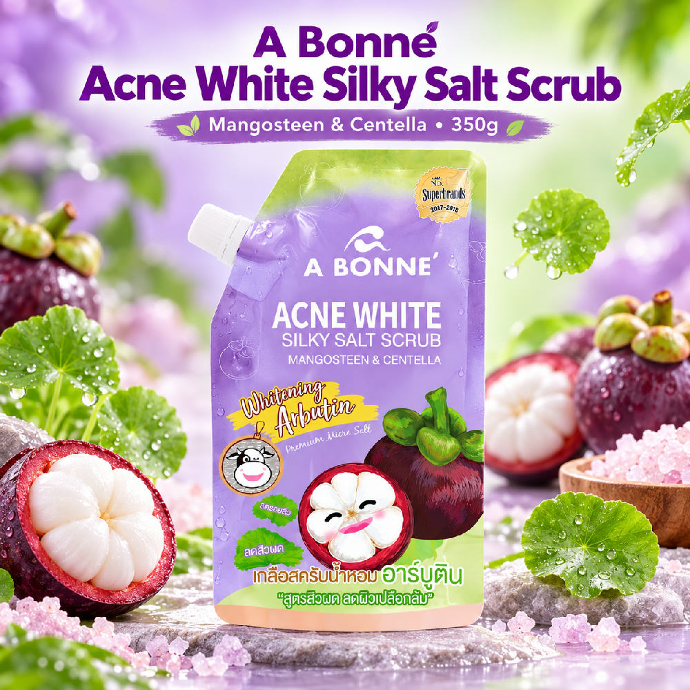 A Bonne Acne White Silky Salt Scrub – Mangosteen & Centella 350g