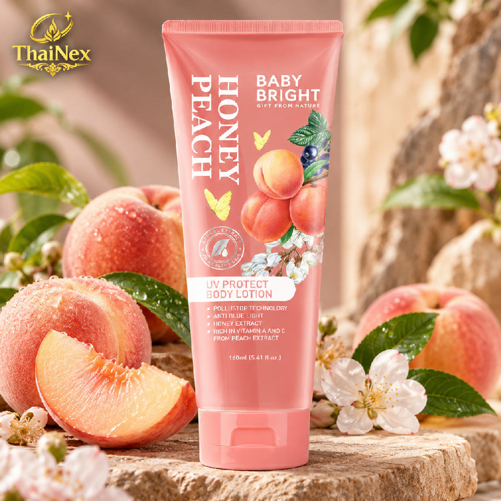  Baby Bright Honey Peach UV Protect Body Lotion 160ml 
