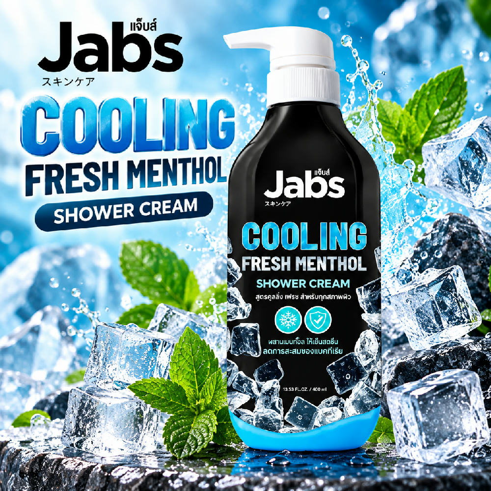 Jabs Shower Cream Cooling Fresh Menthol 400 Ml.