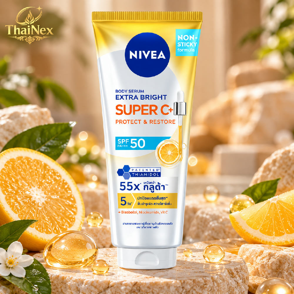 Nivea Body Serum Extra Bright Super C+ Protect Restore 300 Ml.