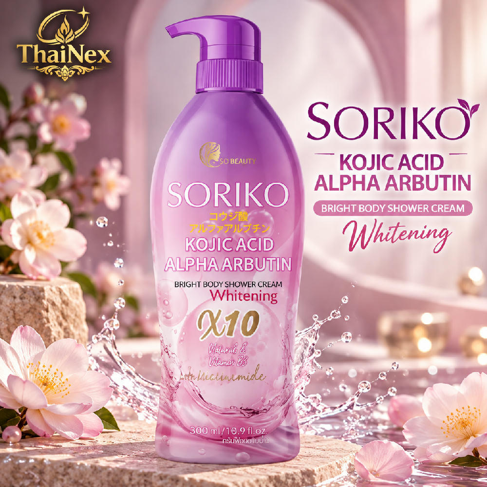 Soriko Kojic Acid Alpha Arbutin Bright Body Shower Cream 500ml