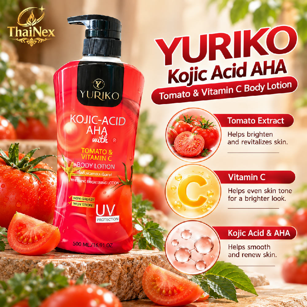 Yuriko Kojic Acid Tomato & Vitamin C Body Lotion 500ml