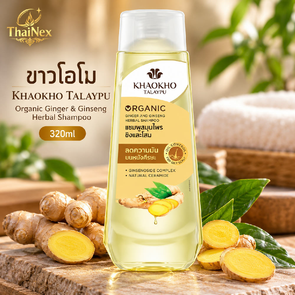 Khaokho Talaypu Organic Ginger & Ginseng Shampoo 320ml