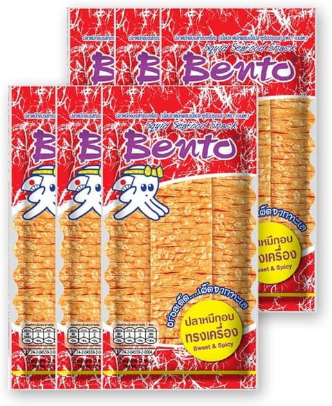 BENTO Squid Seafood Snack Sweet and Spicy Flavor 18g. x 12 units