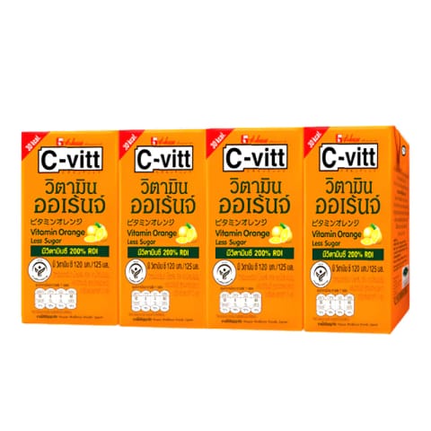 C-VITT Vitamin C Drink Orange Flavor 125ml. Pack 4