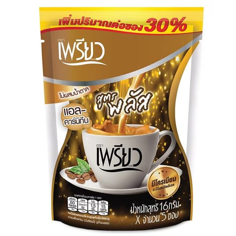 Preaw Coffee Bean Extract without Coffee-Roasting Process L-Carnitine and Chromium 16g x 10 sachets