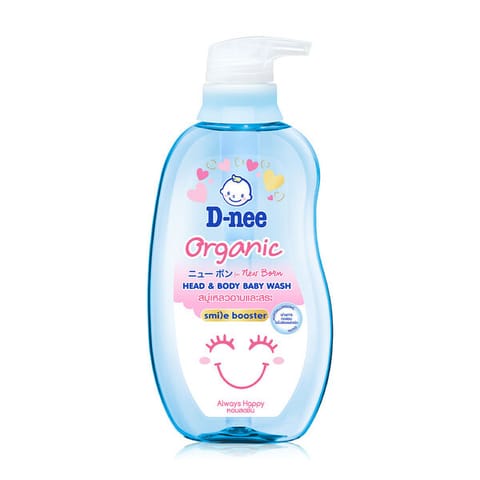 D-NEE Organic Head & Body Baby Wash Smile Booster Always Happy 750ml