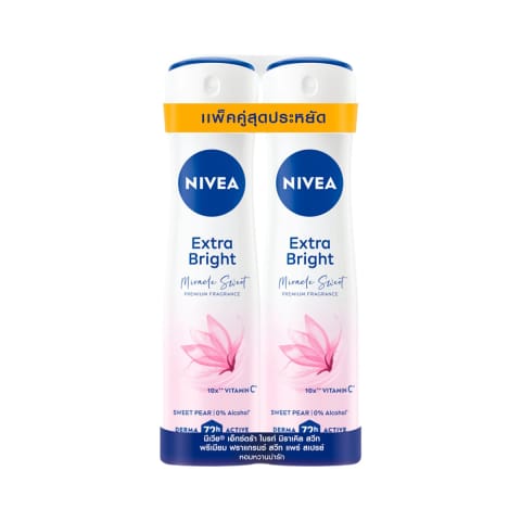 NIVEA Extra Bright Miracle Sweet Spray 150ml Double Pack