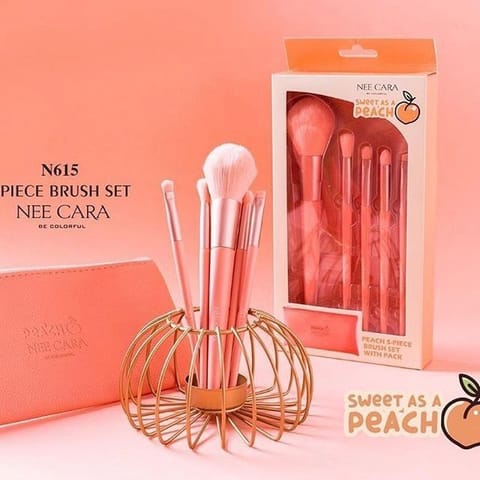 N615 Nee Cara Peach 5 Piece Brush Set