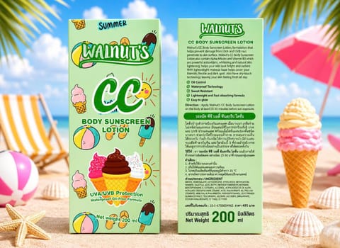 Walnut's CC Body Sunscreen Lotion SPF50 - Tone-Up Sun Protection