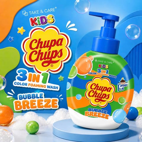 Chupa Chups Kids 3in1 Color Foaming Wash Bubble Breeze 500ml