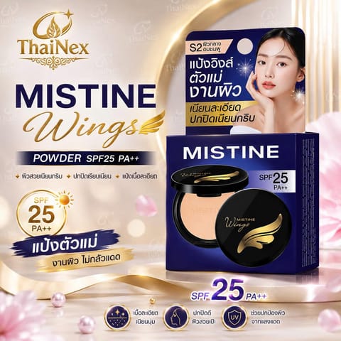 MISTINE WINGS EXTRA COVER POWDER SPF25 PA++ 5g