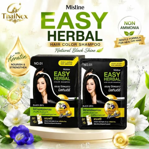 Mistine Easy Herbal Hair Color Shampoo 35ml - No.1