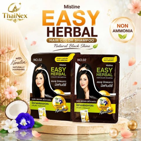 Mistine Easy Herbal Hair Color Shampoo 35ml - No.2