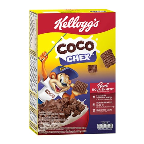 Kellogg's Coco Shake Whole Grain Cereal Crispy Corn Flakes Chocolate Covered 330g