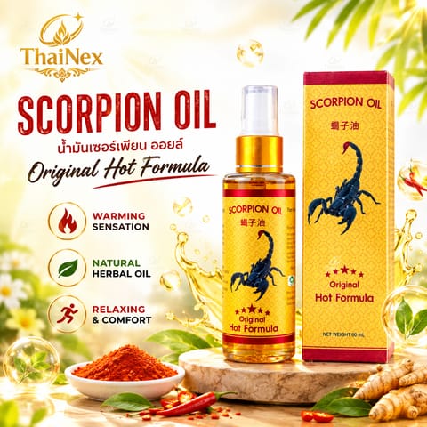 Scorpion Oil Thai Traditional Herbal Hot Formula Massage Oil 50ml