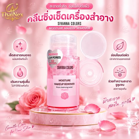 Sivanna Moisture Makeup Remover Rose Cleansing Water  #HF103