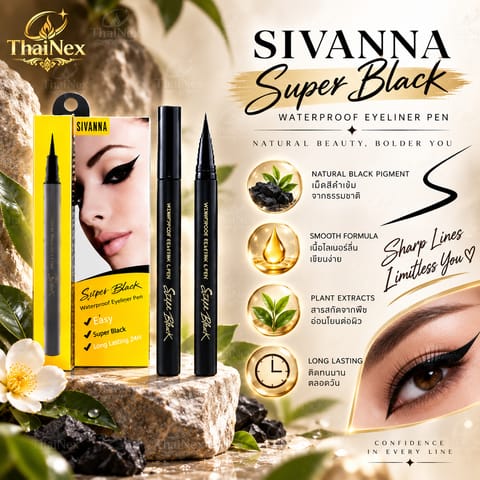 Sivanna Waterproof Spong Liner Super Black #EP030