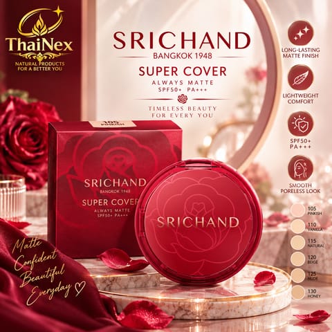 Srichan Super Coverage All Matte Cushion SPF 50+ PA++++ (15g)
