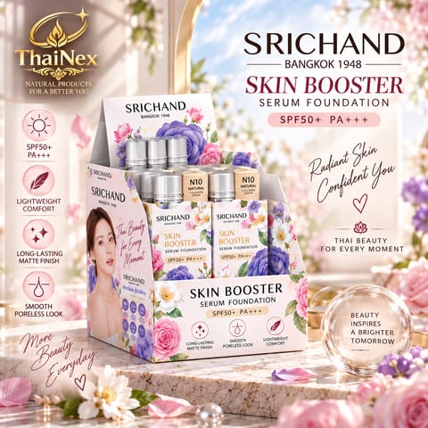 Srichand Skin Booster Flawless Foundation SPF 50+ PA++++, 6 ml sachet (1 box)