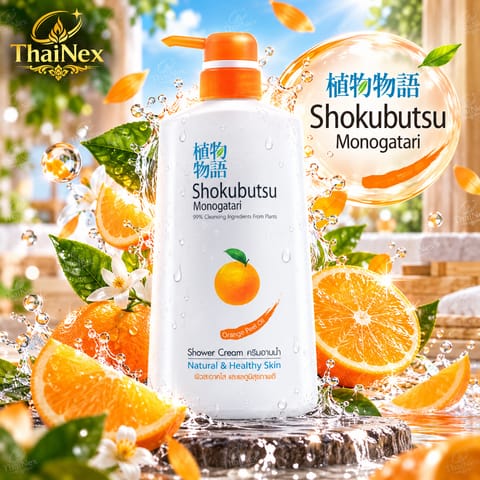 Shokubutsu Monogatari Natural & Healthy Skin Orange Peel Oil Shower Cream 400ml