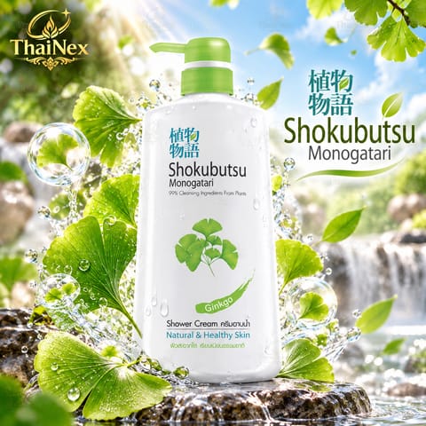 Shokubutsu Monogatari Natural & Healthy Skin Ginkgo Shower Cream 400ml