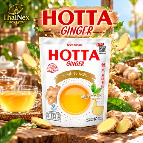 HOTTA Ginger Herbal Drink Instant Powder 100% Ginger Sugar Free