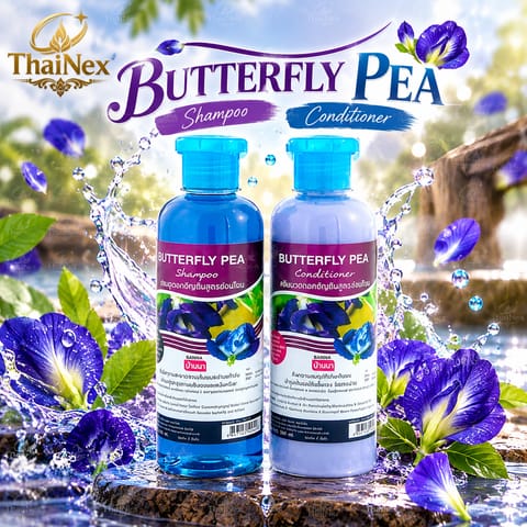 Banna Butterfly Pea Hair Shampoo & Conditioner Set 360ml × 2 Bottles