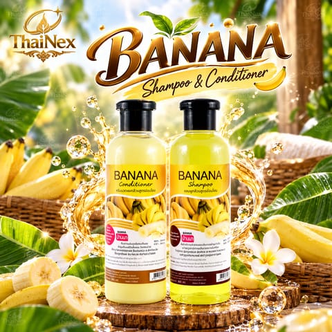 Banna Banana Shampoo & Conditioner Set 360ml × 2 Bottles