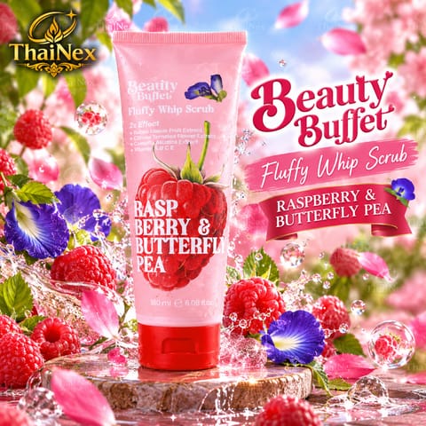 Beauty Buffet Raspberry & Butterfly Pea Fluffy Whip Scrub 180ml