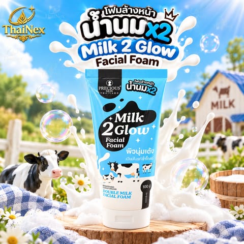 Precious Skin Milk 2 Glow Double Milk Facial Foam 100g
