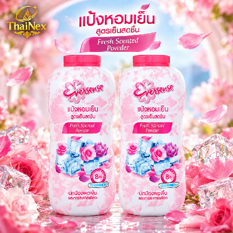 Eversense Fresh Scented Cooling Talcum [280g x 2pcs] #Pink