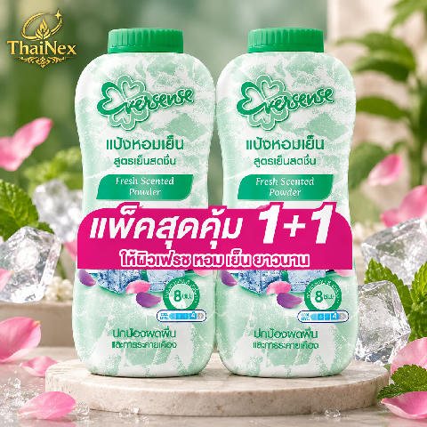 Eversense Fresh Scented Cooling Talcum Green [280g x 2pcs]
