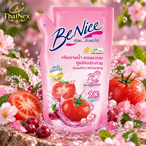BeNice Shower Cream Beautiful Whitening Refill 400ml 