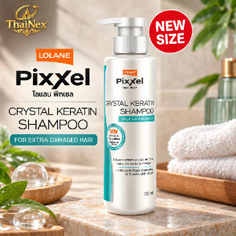 Lolane Pixxel Crystal Keratin Shampoo for Extra Damaged Hair 330ml