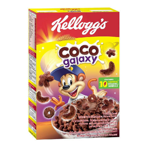 KELLOGG'S Coco Galaxy Breakfast Cereal Crunchy Chocolatey Moons Stars and Loops 300g