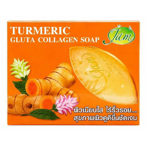 Jam Soap Turmeric Gluta Collagen Soap 130g × 4 Bars