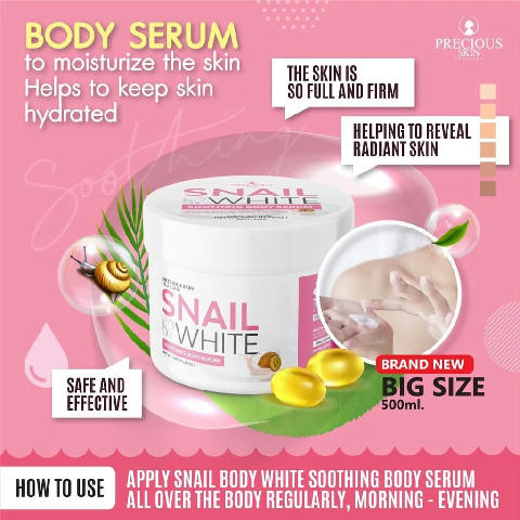 PRECIOUS SKIN THAILAND SNAIL WHITE SOOTHING BODY SERUM 500G