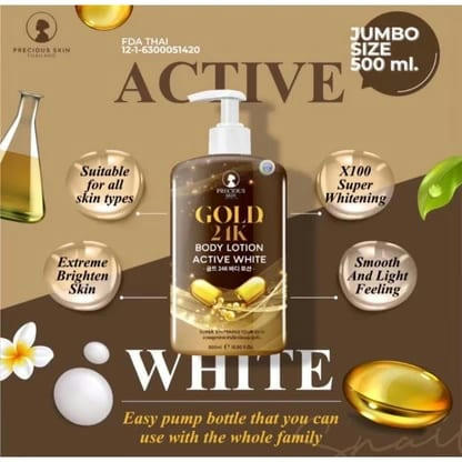 Precious Skin Gold 24K Body Lotion Active White 500ML
