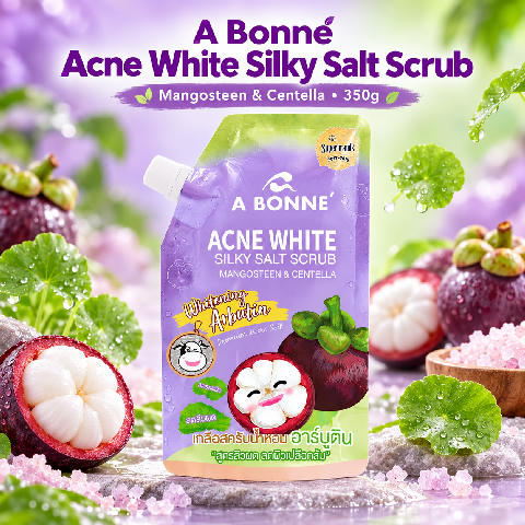 A Bonne Acne White Silky Salt Scrub – Mangosteen & Centella 350g