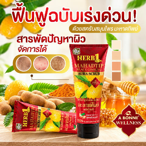 Abonne Herb 1 Mahadtip Black Ginseng Aura Scrub 250g