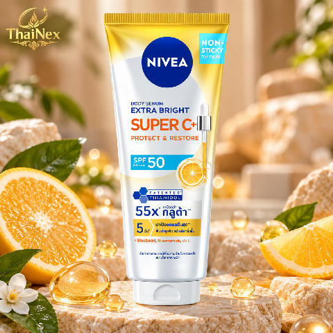 Nivea Body Serum Extra Bright Super C+ Protect Restore 300 Ml.