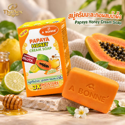 A Bonne Papaya Honey Cream Soap 90g