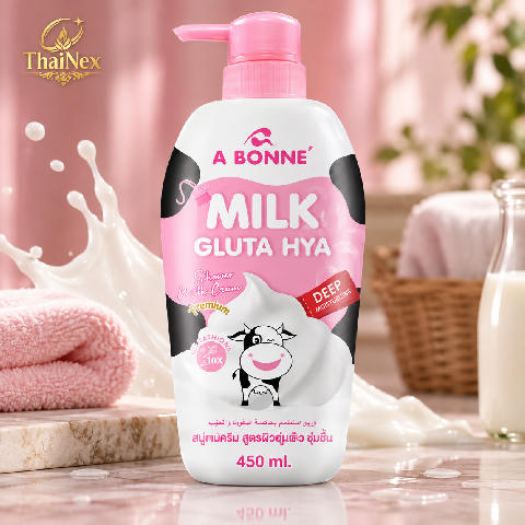 A Bonne' Milk Gluta Hya Shower Whip Cream 450g