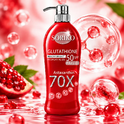 Soriko Glutathione Astaxanthin 70x Healthy Bright Body Lotion 500ml